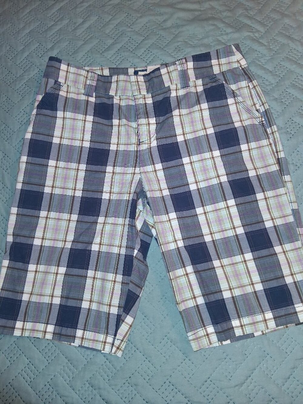 Sonoma Blue Plaid Women's Shorts-size 12
